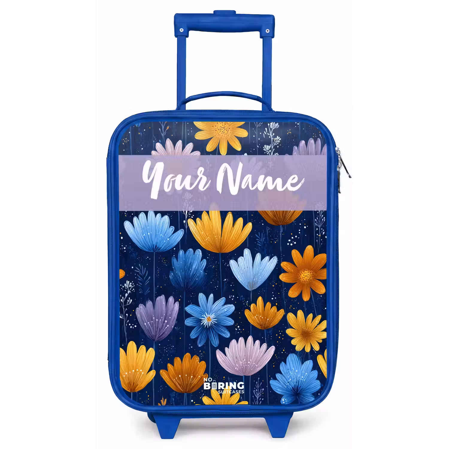 Bloemen - Patroon - Blauw Kinderkoffer - Blauw klein -zz3dotto