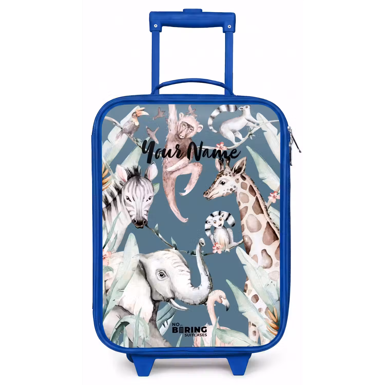 Jungle Dierenfeest Kinderkoffer - Blauw klein -zz3dotto