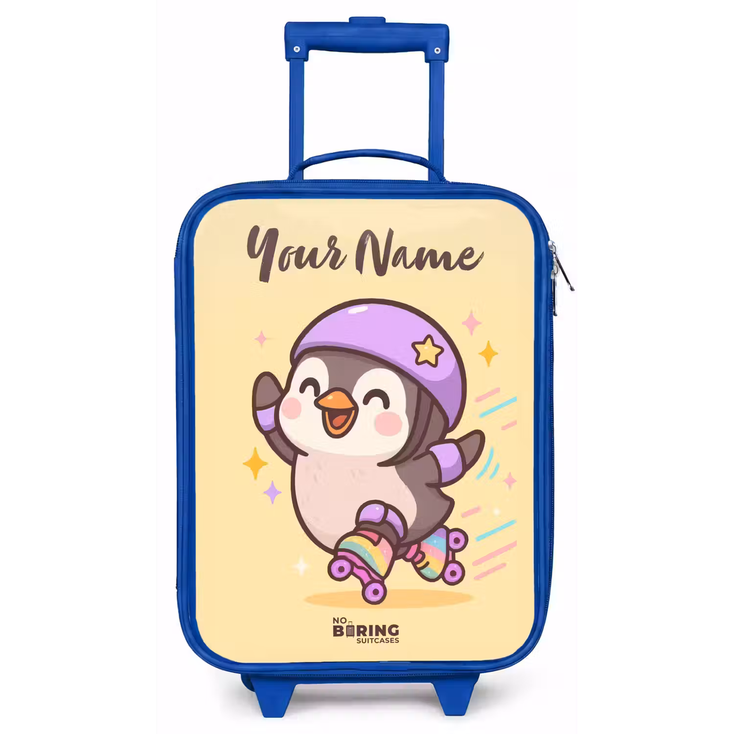 Kawai - Pinguin - Rolschaatsen Kinderkoffer - Blauw klein -zz3dotto