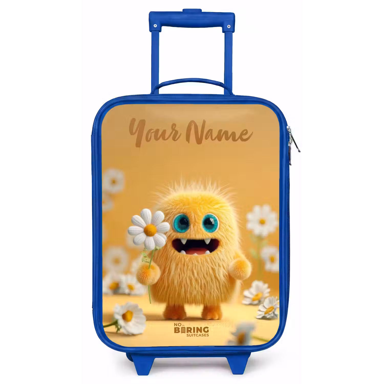 Monster - Wezen - Bloem - Geel Kinderkoffer - Blauw klein -zz3dotto