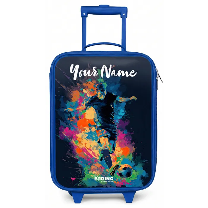 Neon - Voetballer - Kleurrijk Kinderkoffer - Blauw klein -zz3dotto
