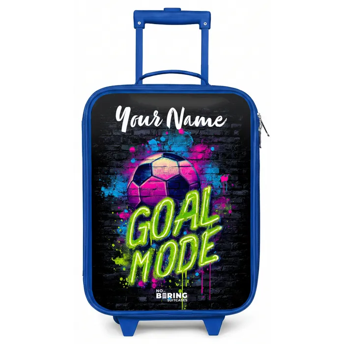 Neon - Graffiti - Voetbal - Kleurrijk Kinderkoffer - Blauw klein -zz3dotto