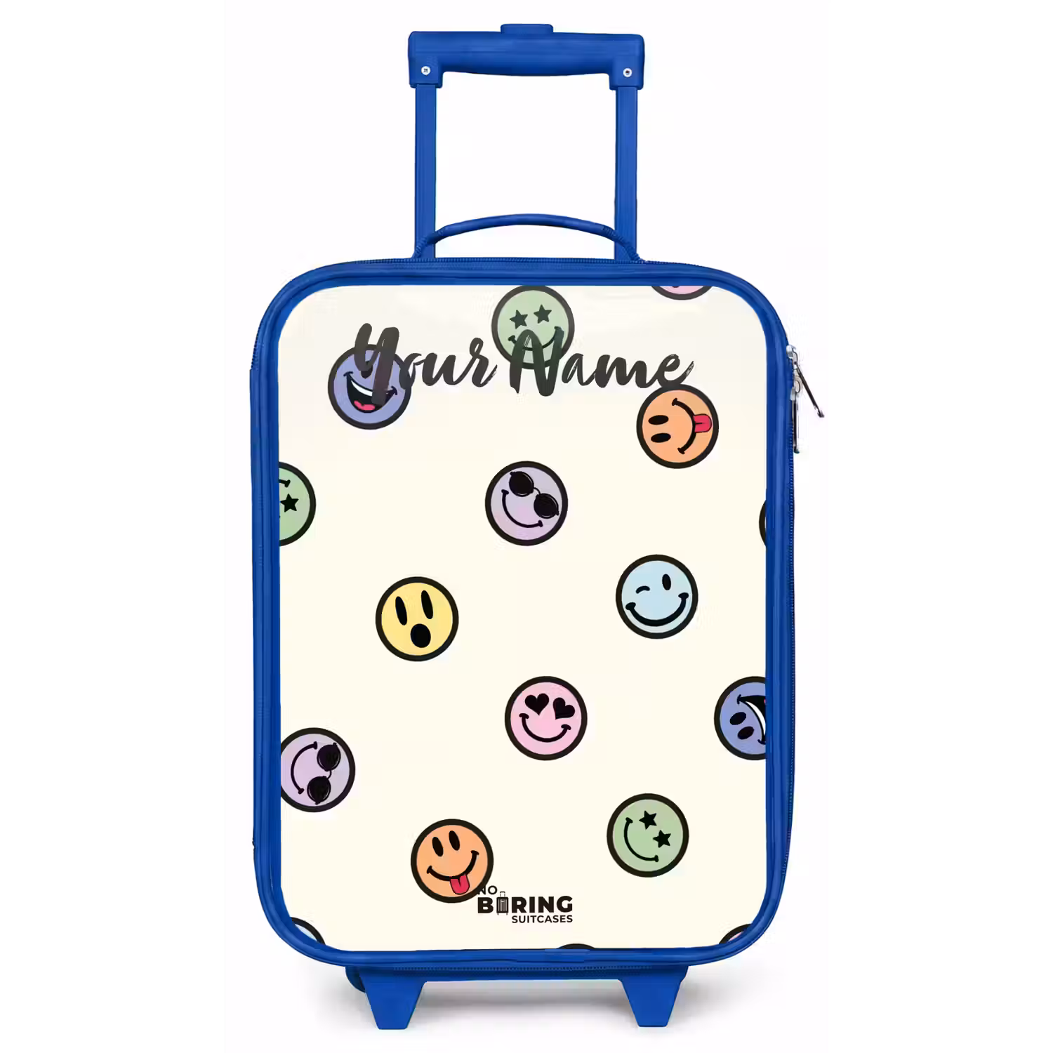 Speelse smiley-mix Kinderkoffer - Blauw klein -zz3dotto