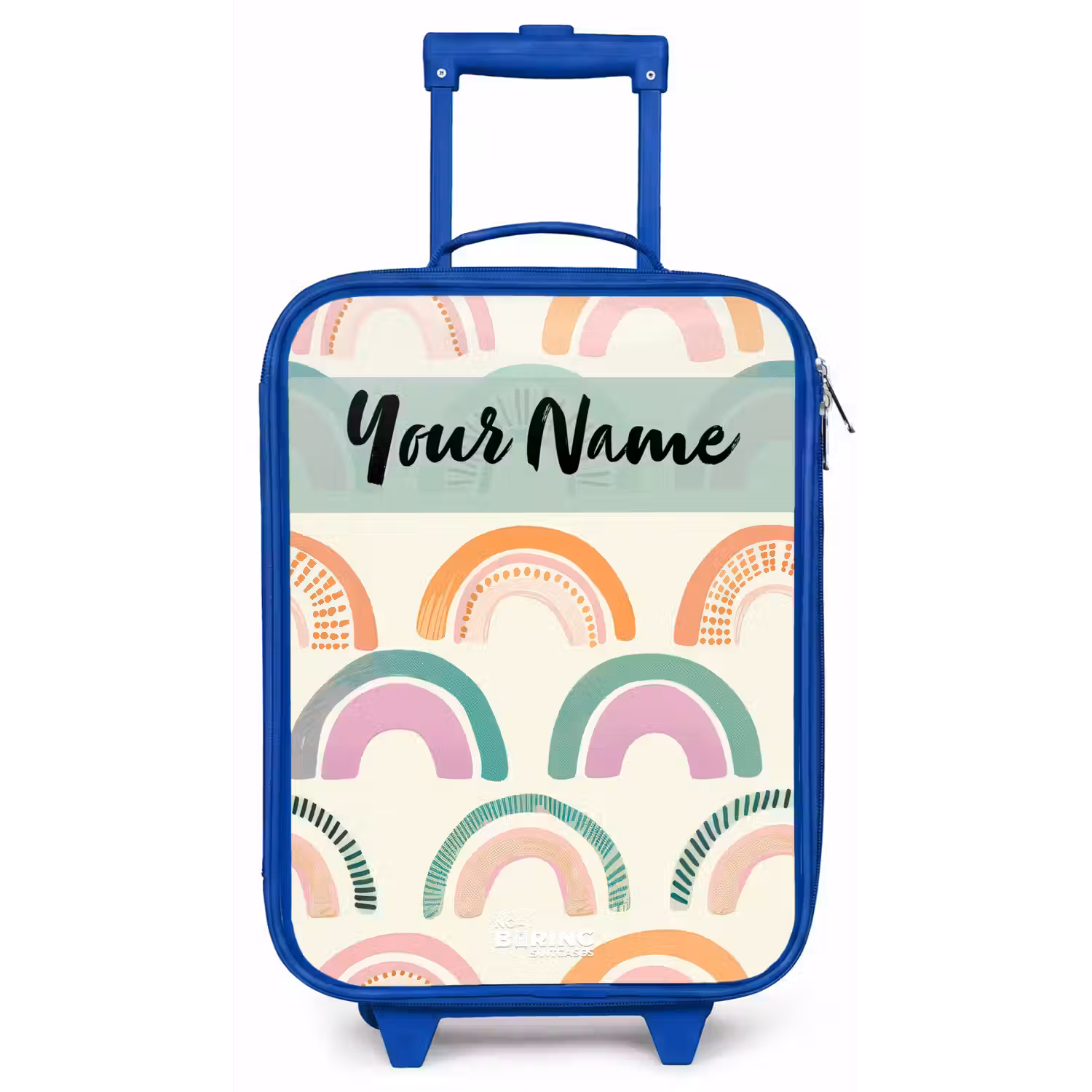 Regenboog - Pastel - Patroon Kinderkoffer - Blauw klein -zz3dotto