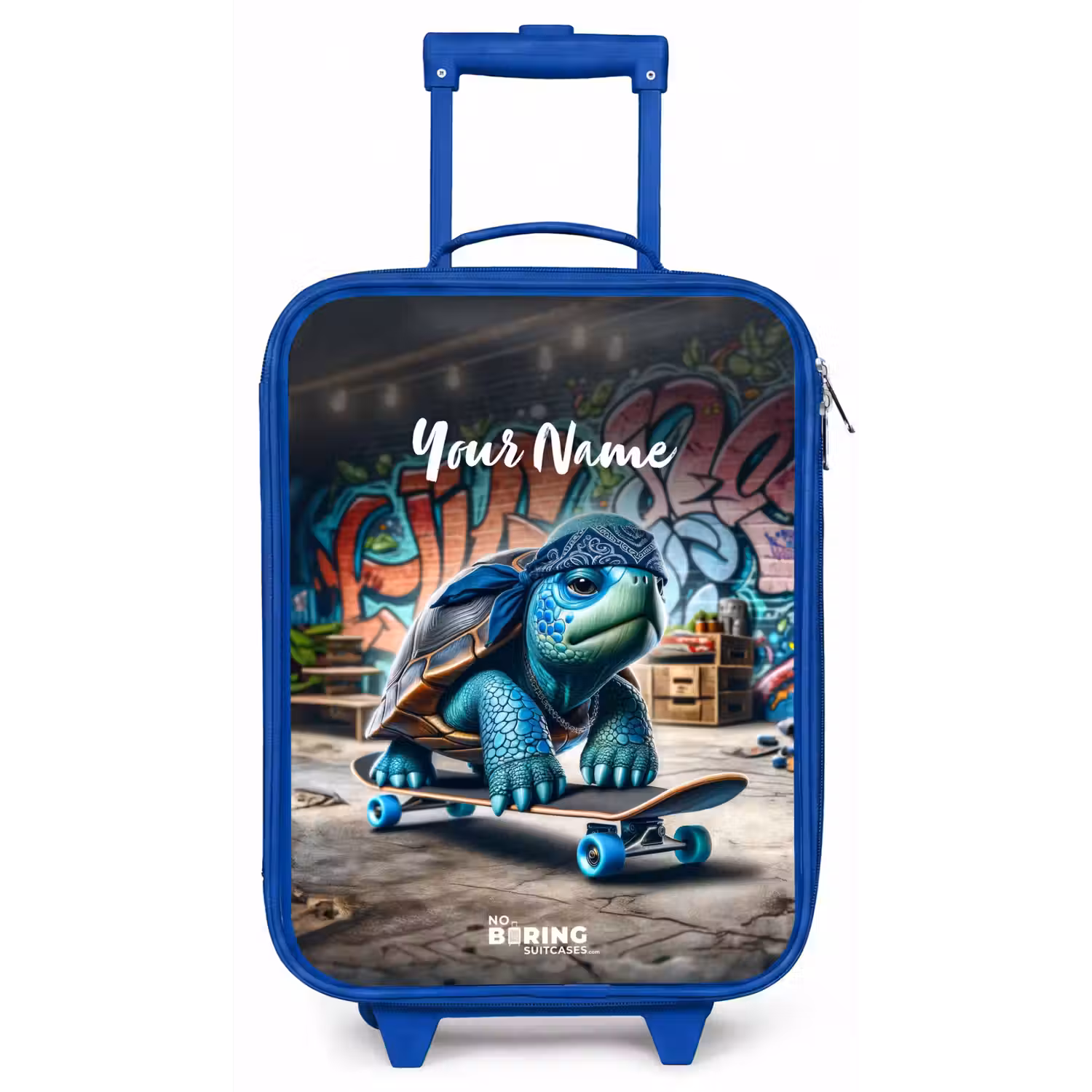 Skater schildpad Kinderkoffer - Blauw klein -zz3dotto
