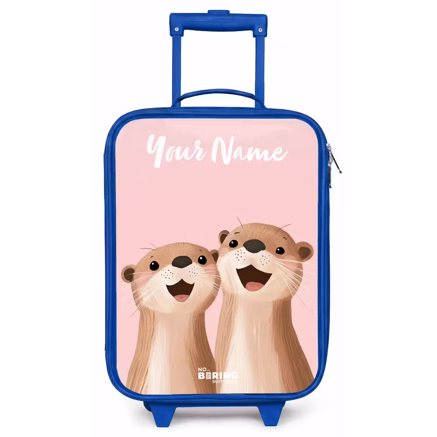Glimlach - Otters - Roze - Illustratie Kinderkoffer - Blauw klein -zz3dotto