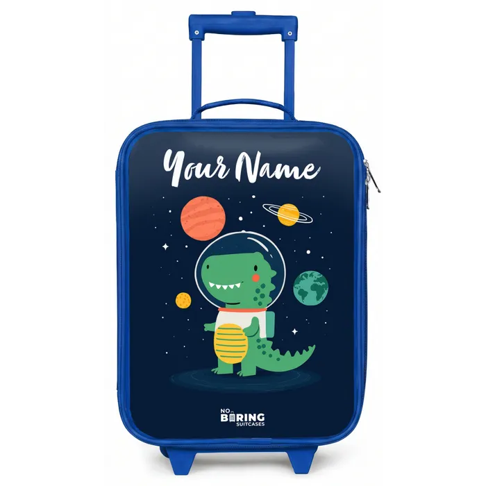 Ruimte - Dino - Planeten - Sterren Kinderkoffer - Blauw klein -zz3dotto