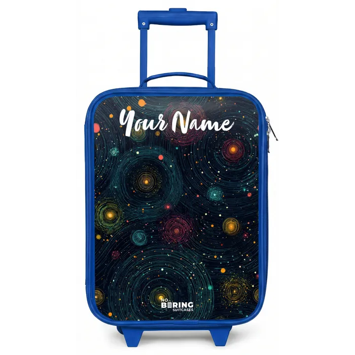 Sterren - Planeten - Kleurrijk Kinderkoffer - Blauw klein -zz3dotto