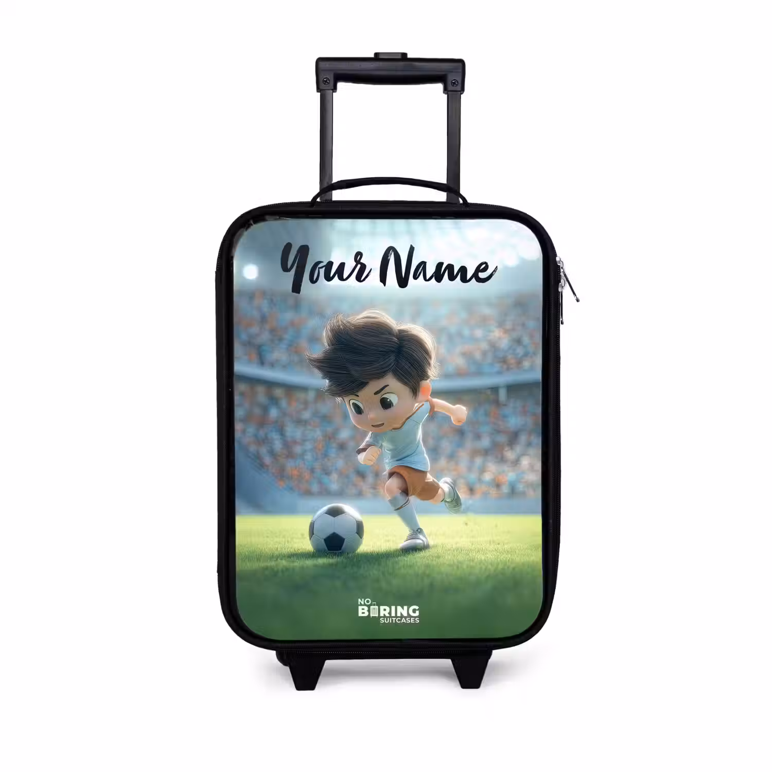 Jongen - Stadion - Voetbal - Zonlicht Kinderkoffer - Zwart klein -3d