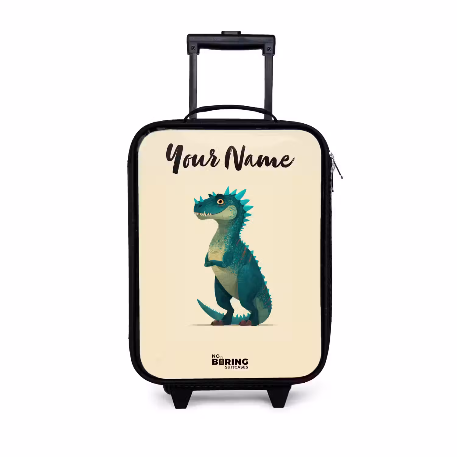 Dino - Dier - Blauw - Groen Kinderkoffer - Zwart klein -3d