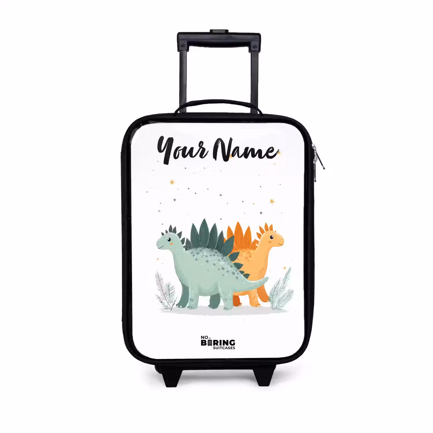 Dinos - Dieren - Sterren Kinderkoffer - Zwart klein -3d