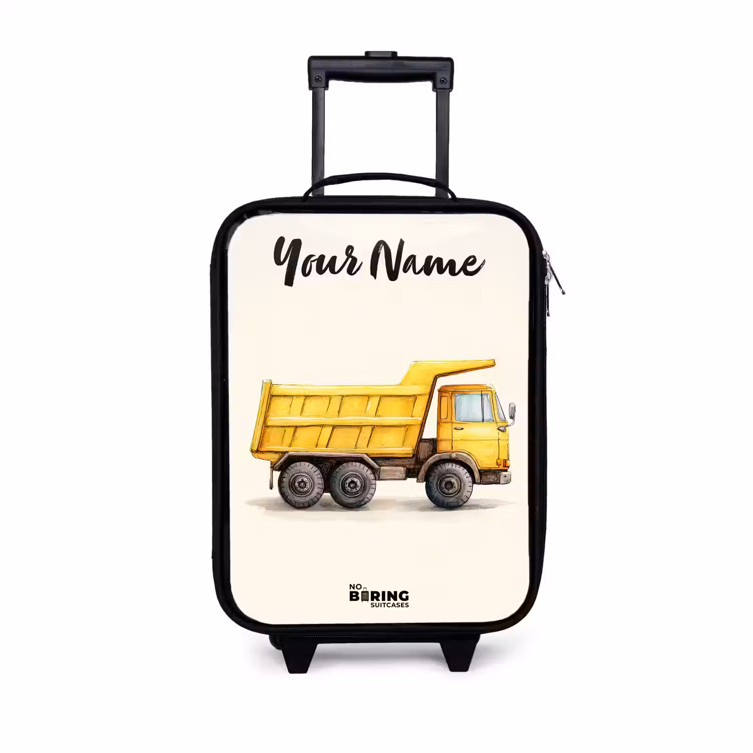 Kiepwagen - Getekend - Geel Kinderkoffer - Zwart klein -3d