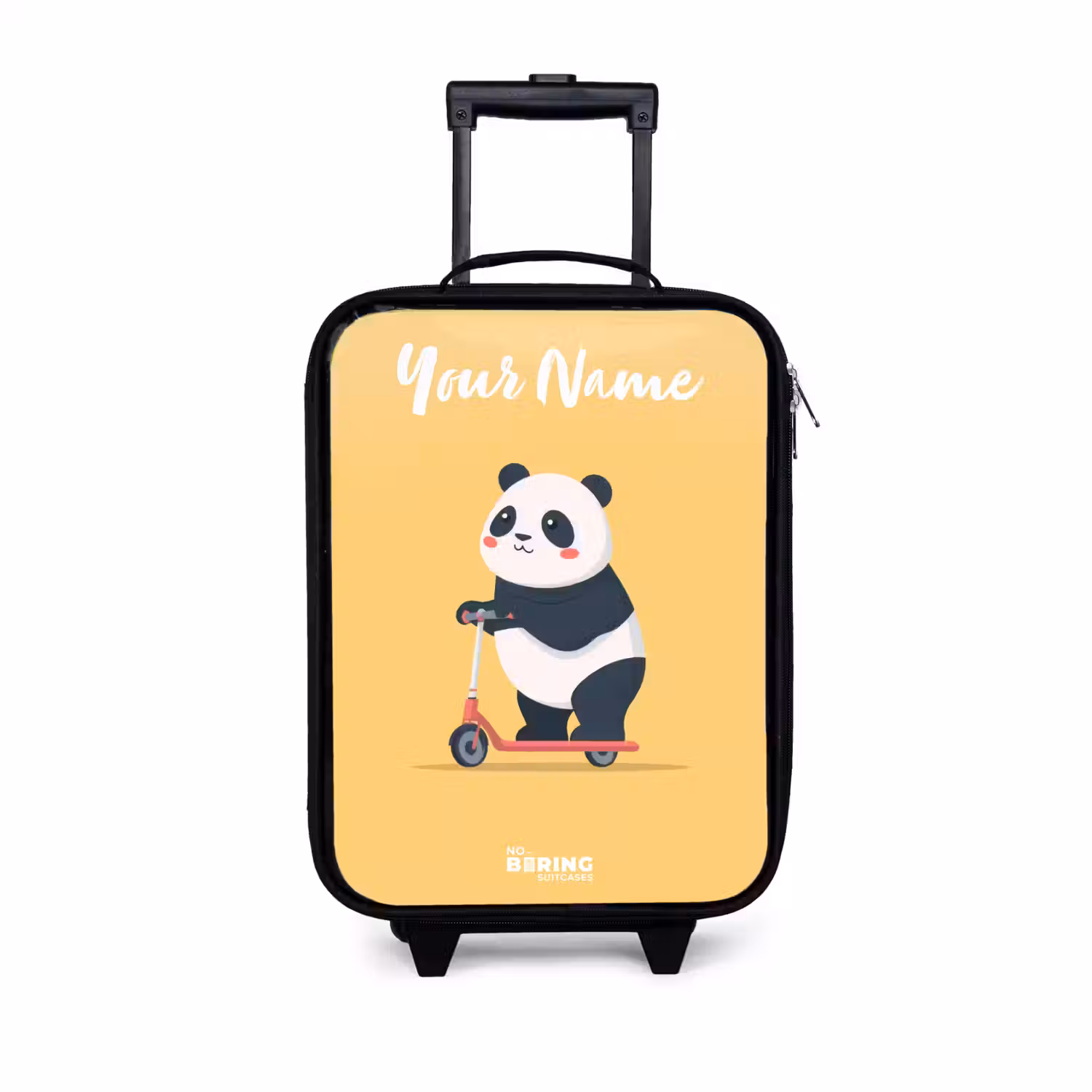 Panda - Step - Geel Kinderkoffer - Zwart klein -3d