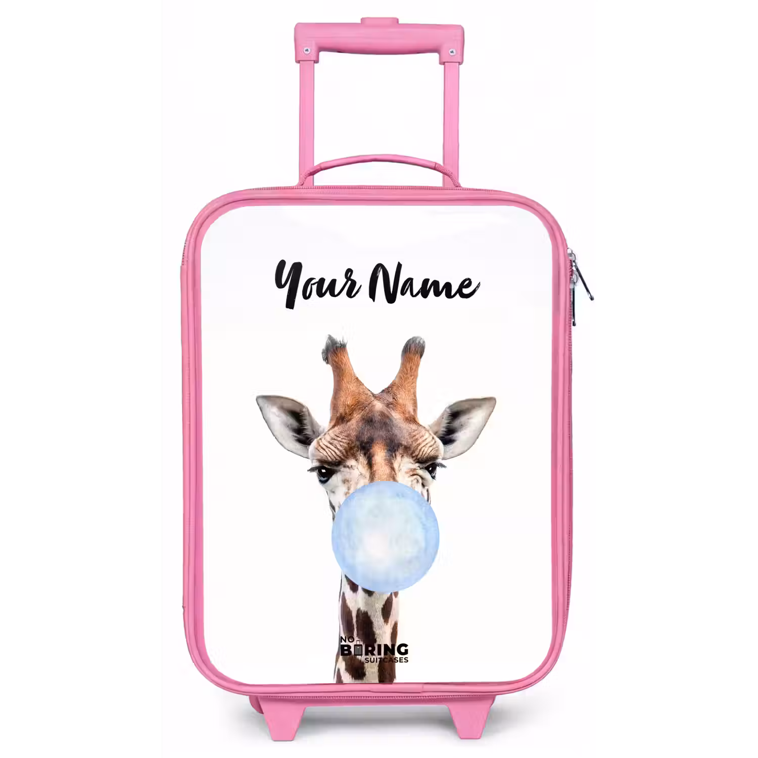 Kauwende Kobus blauw Kinderkoffer - Roze klein -zz3dotto
