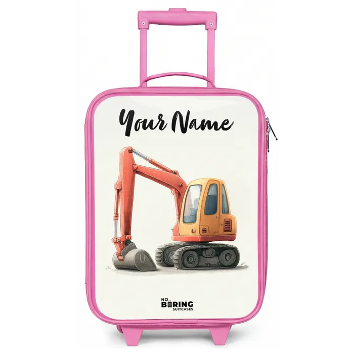 Graafmachine - Getekend - Oranje Kinderkoffer - Roze klein -zz3dotto