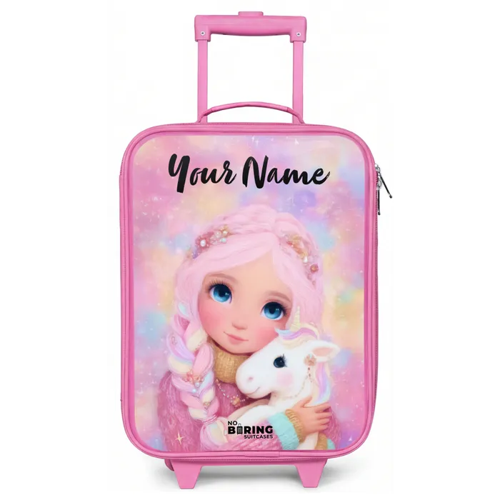Meisje - Eenhoorn - Roze Kinderkoffer - Roze klein -zz3dotto
