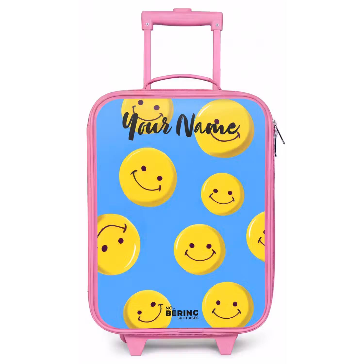 Vrolijke smileyregen Kinderkoffer - Roze klein -zz3dotto