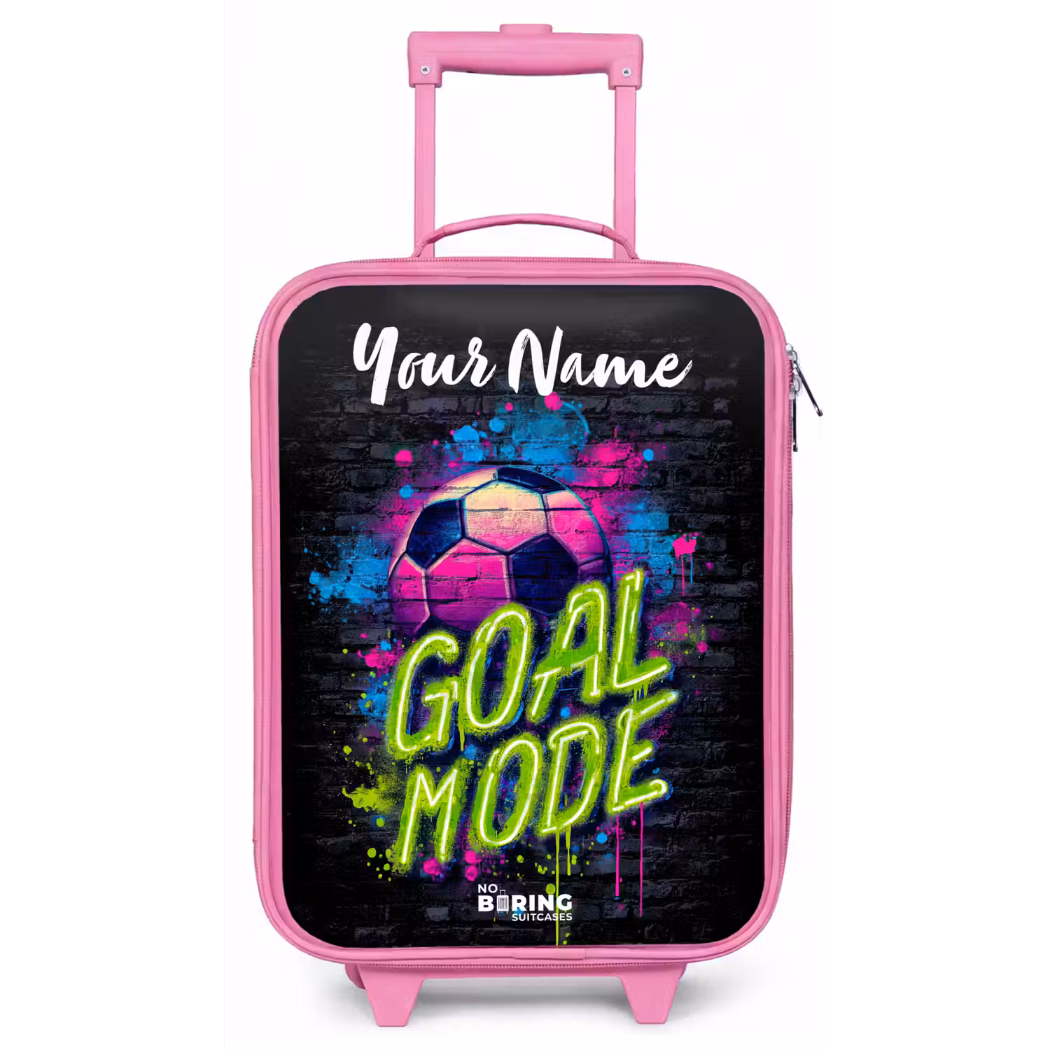 Neon - Graffiti - Voetbal - Kleurrijk Kinderkoffer - Roze klein -zz3dotto