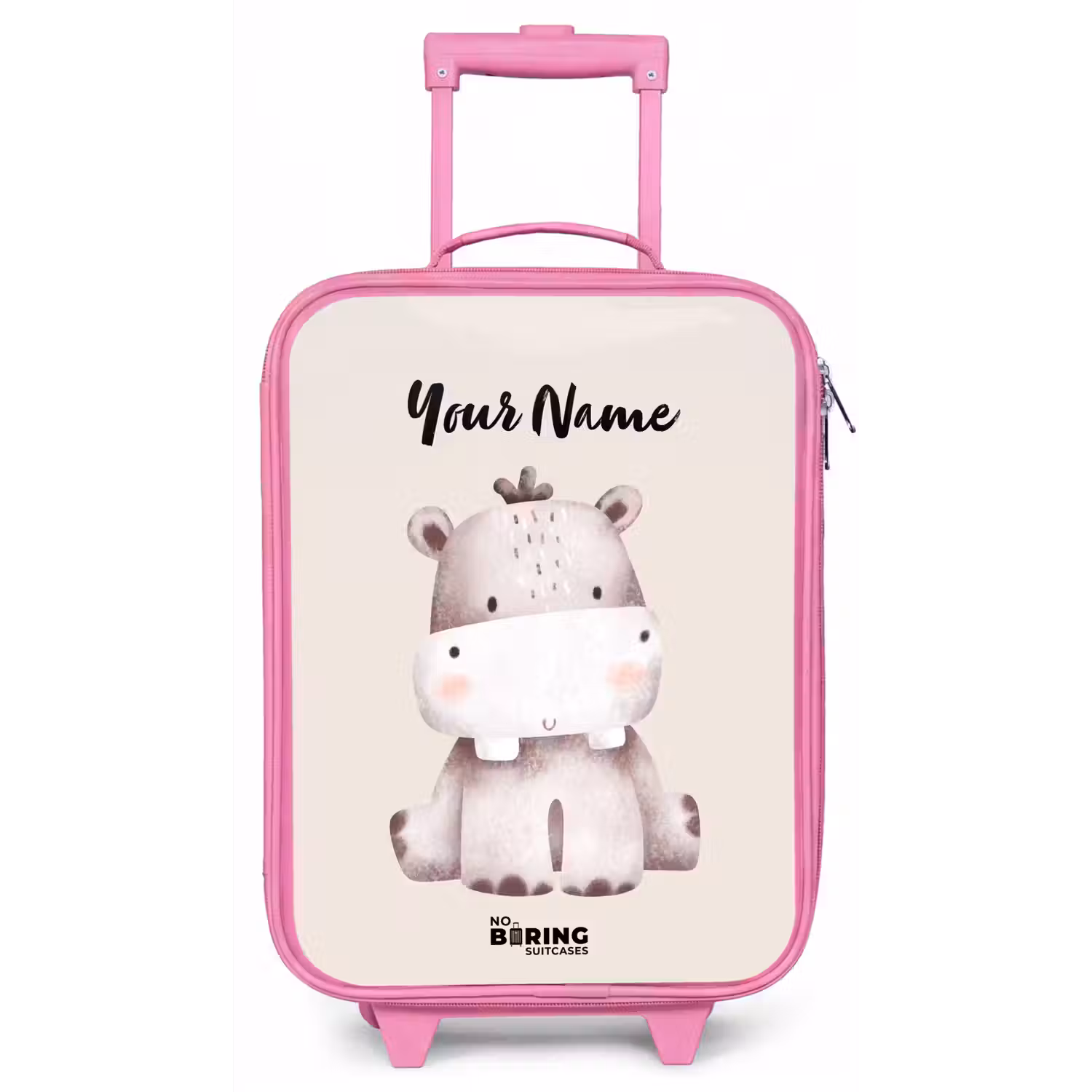 Nigel Nijlpaard Kinderkoffer - Roze klein -zz3dotto