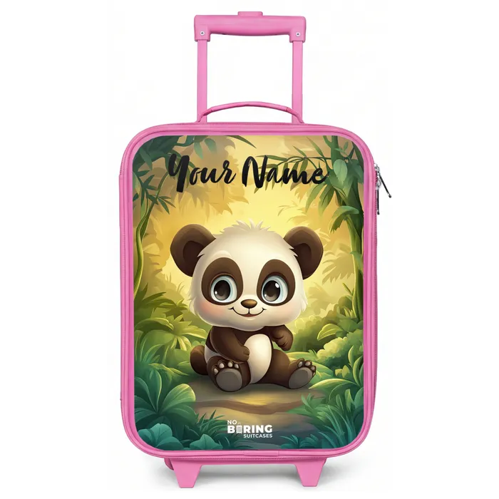Panda - Bamboebos - Groen Kinderkoffer - Roze klein -zz3dotto