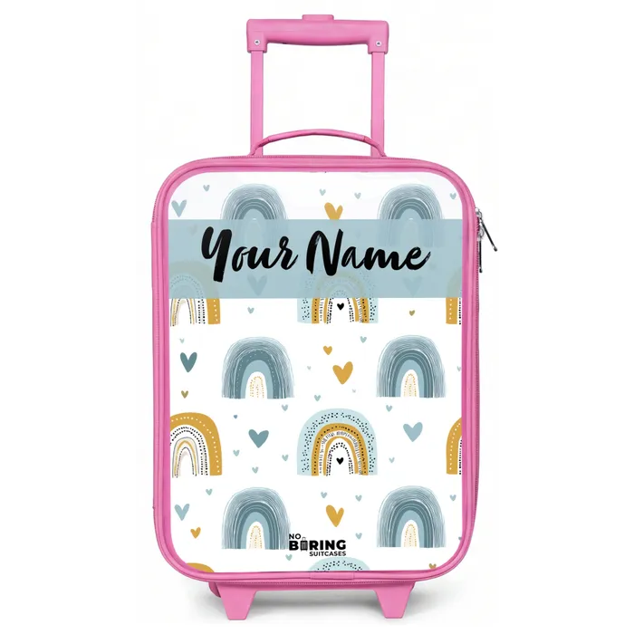 Patroon - Regenboog - Hartjes Kinderkoffer - Roze klein -zz3dotto