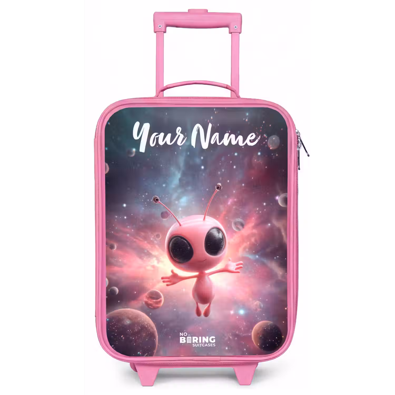 Roze Alien in Sterrennevel Kinderkoffer - Roze klein -zz3dotto
