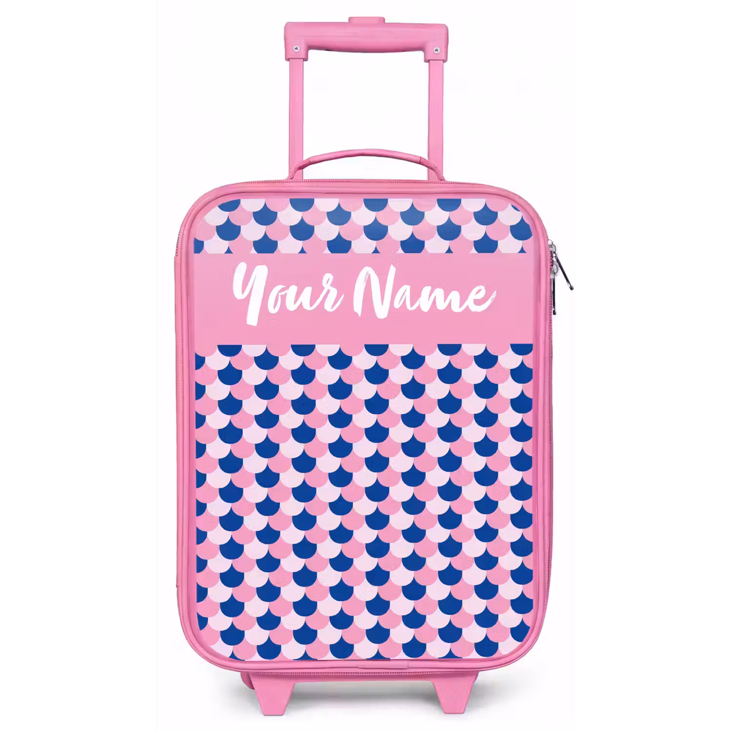 Schubben - Patroon - Blauw - Roze Kinderkoffer - Roze klein -zz3dotto