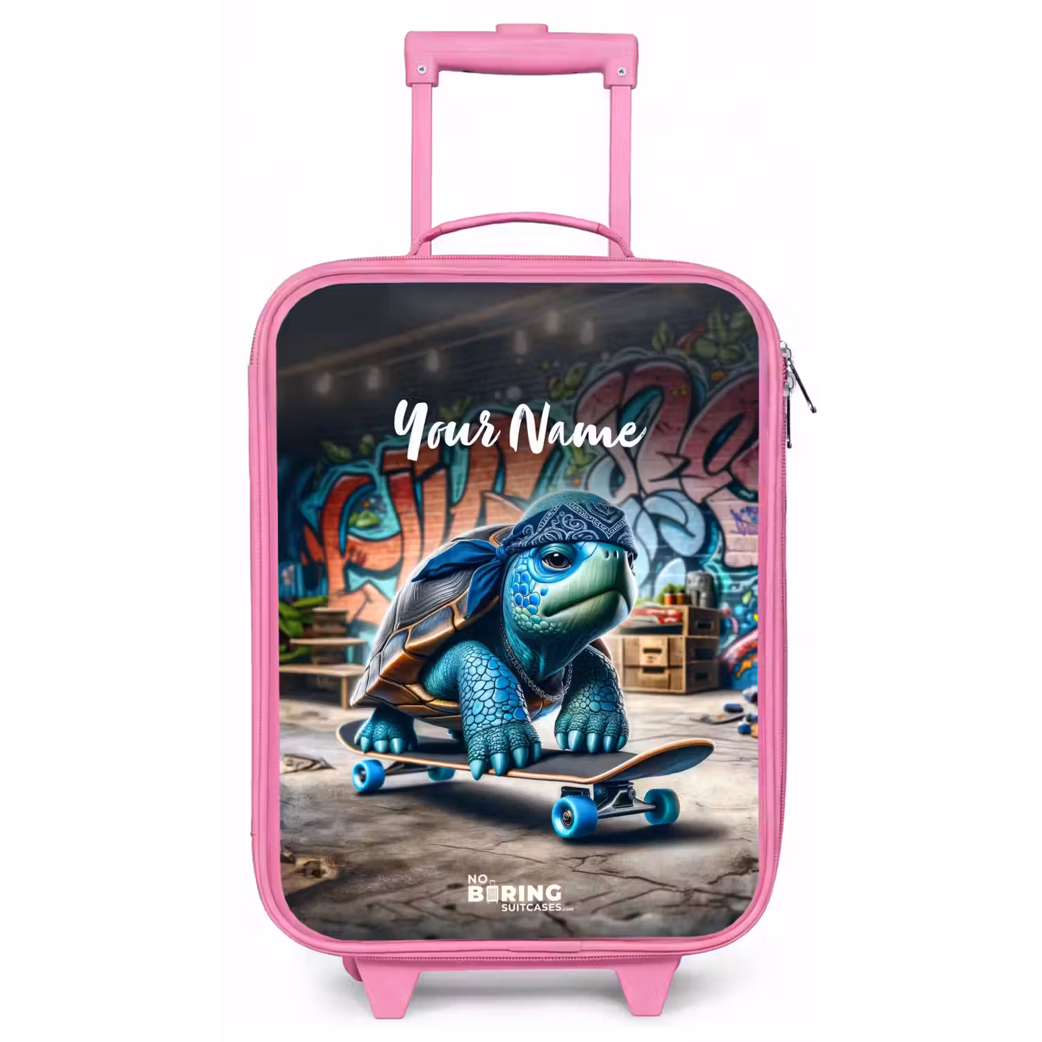 Skater schildpad Kinderkoffer - Roze klein -zz3dotto