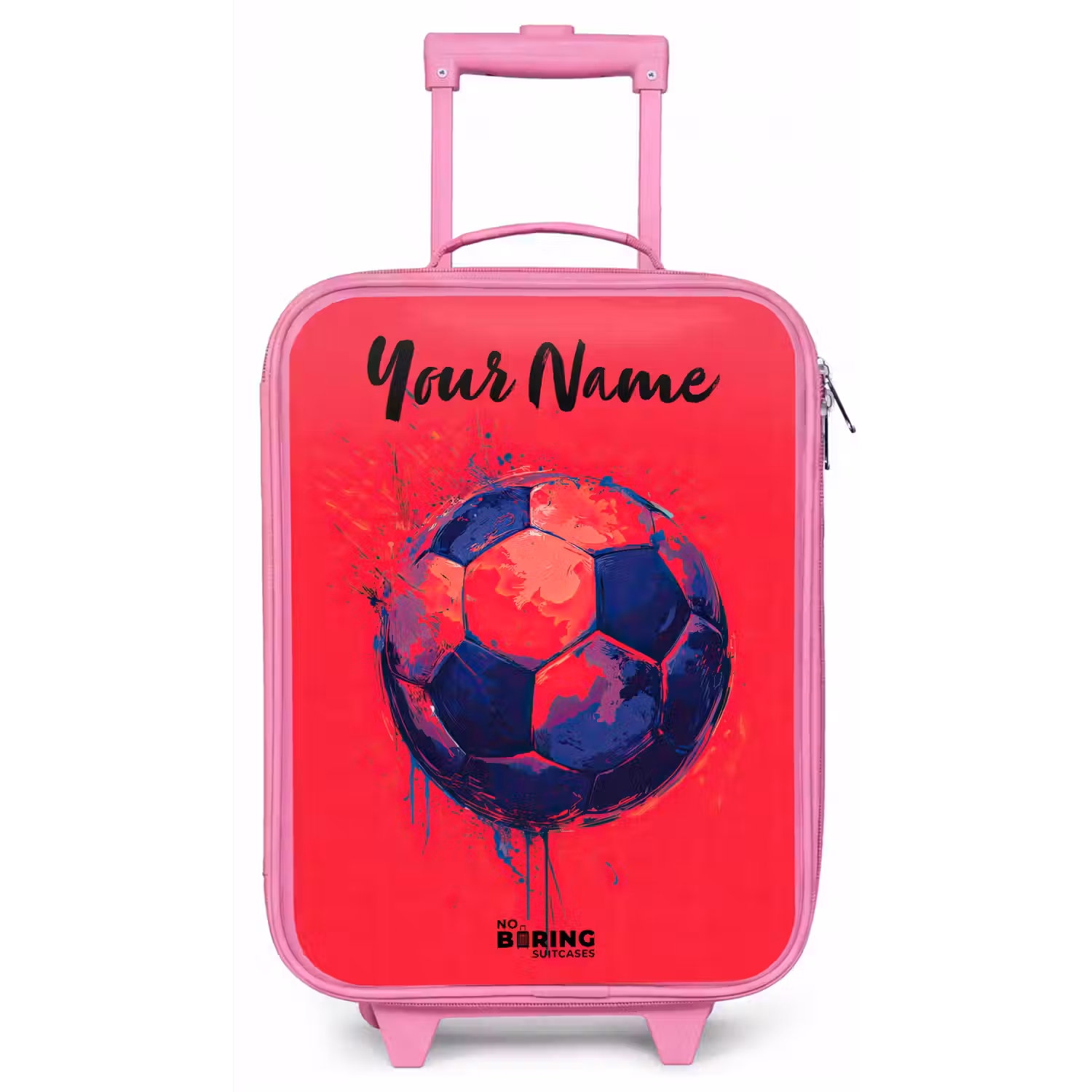 Voetbalvibes - Verf - Blauw - Rood Kinderkoffer - Roze klein -zz3dotto