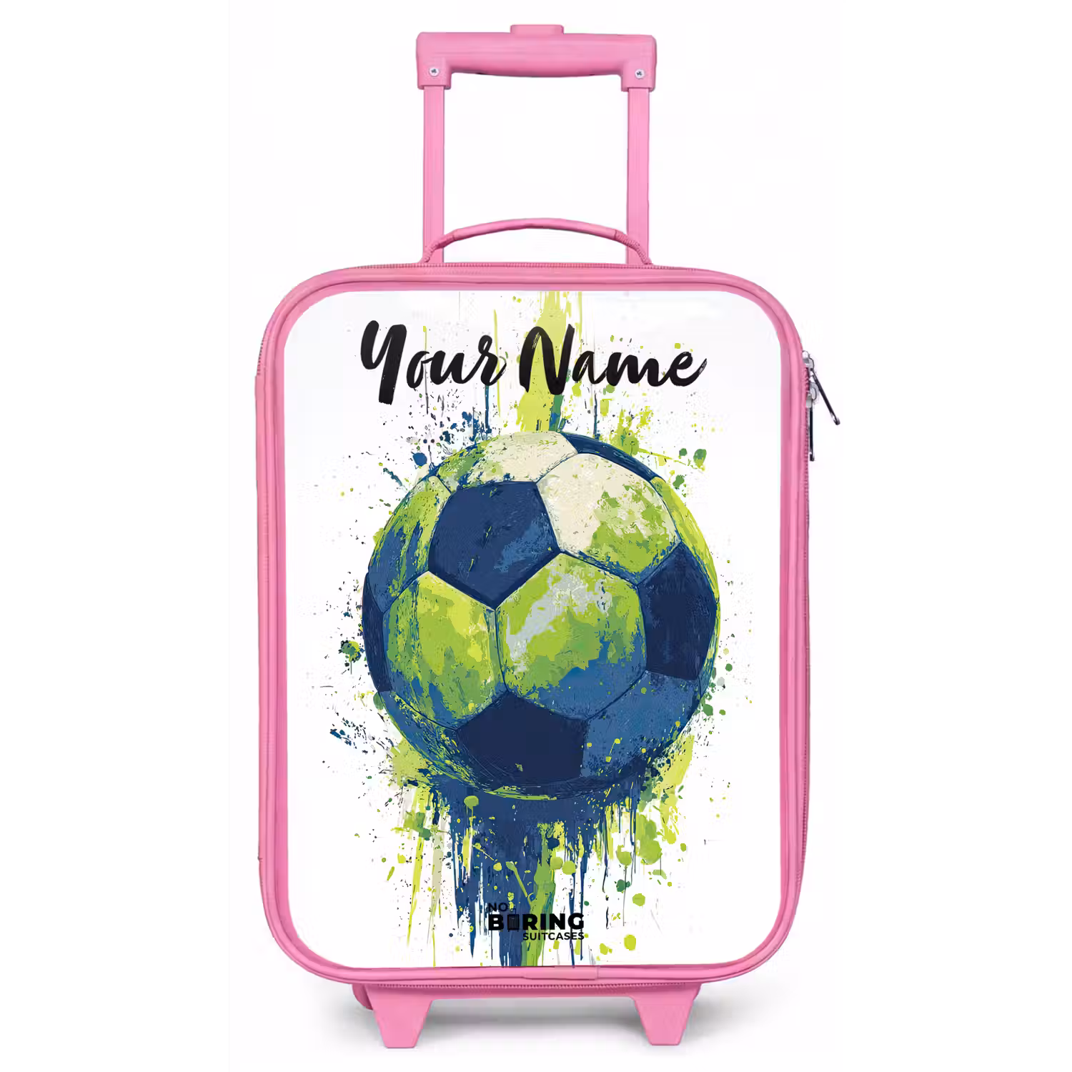 Voetbalvibes - Verf - Groen - Blauw Kinderkoffer - Roze klein -zz3dotto