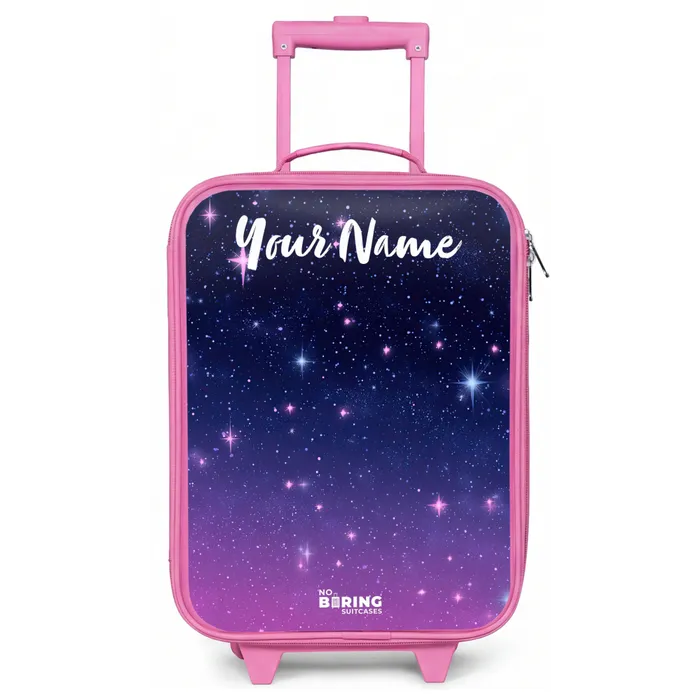 Sterren - Galaxy - Blauw - Roze Kinderkoffer - Roze klein -zz3dotto