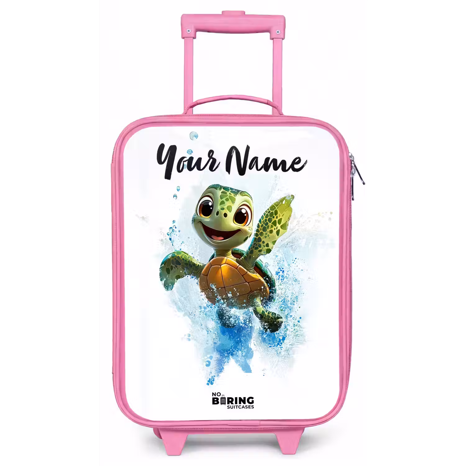 Schildpad - Water - Groen Kinderkoffer - Roze klein -zz3dotto