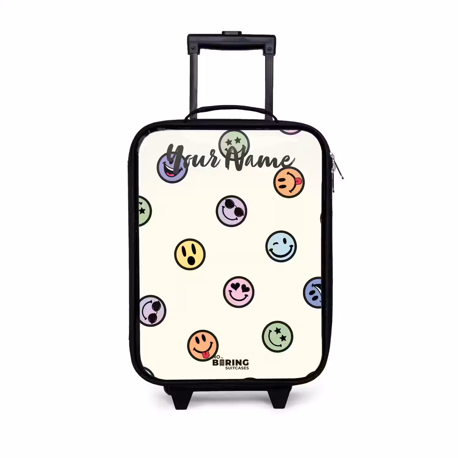 Speelse smiley-mix Kinderkoffer - Zwart klein -3d