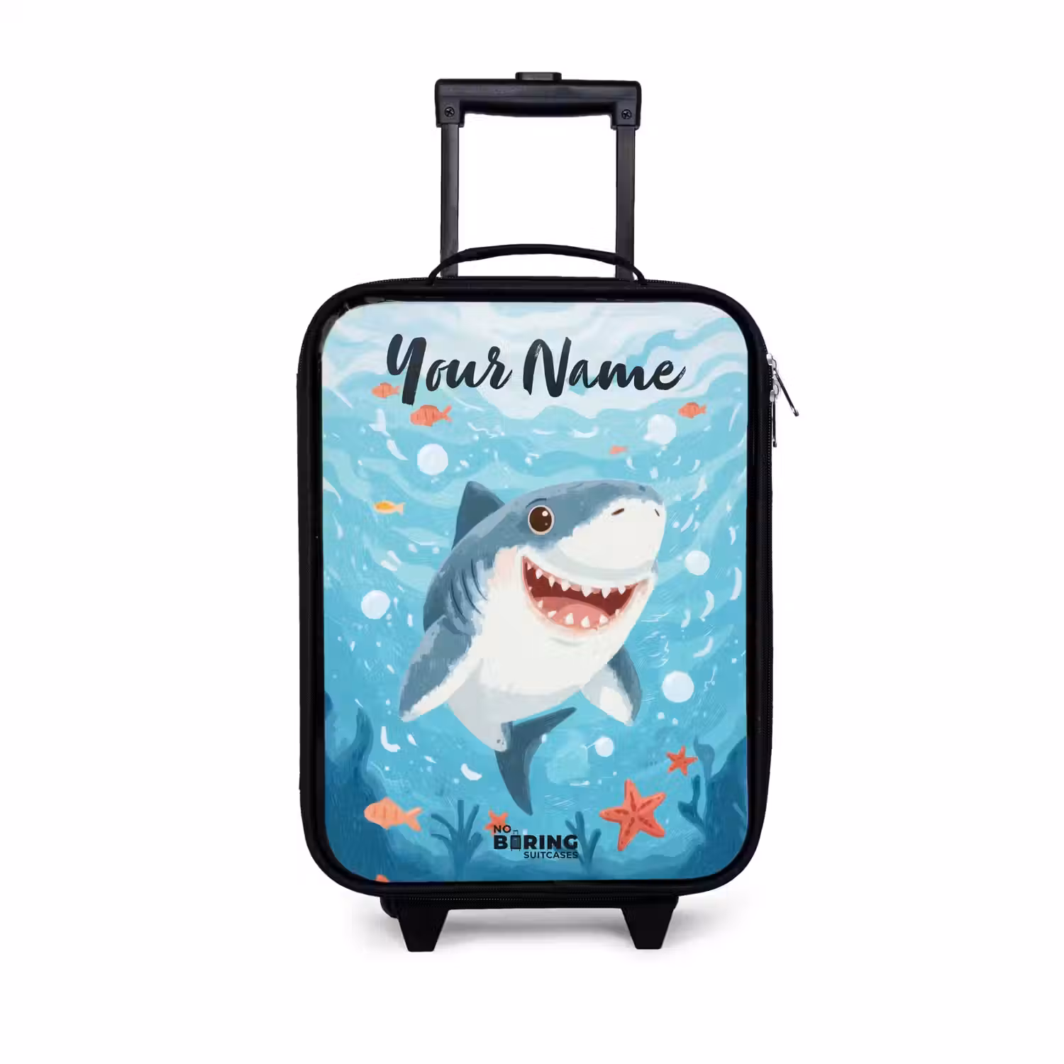 Haai - Water - Zee Kinderkoffer - Zwart klein -3d