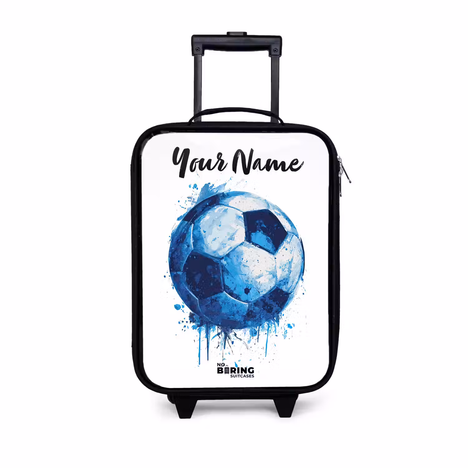 Voetbalvibes - Inktspatten - Blauw Kinderkoffer - Zwart klein -3d