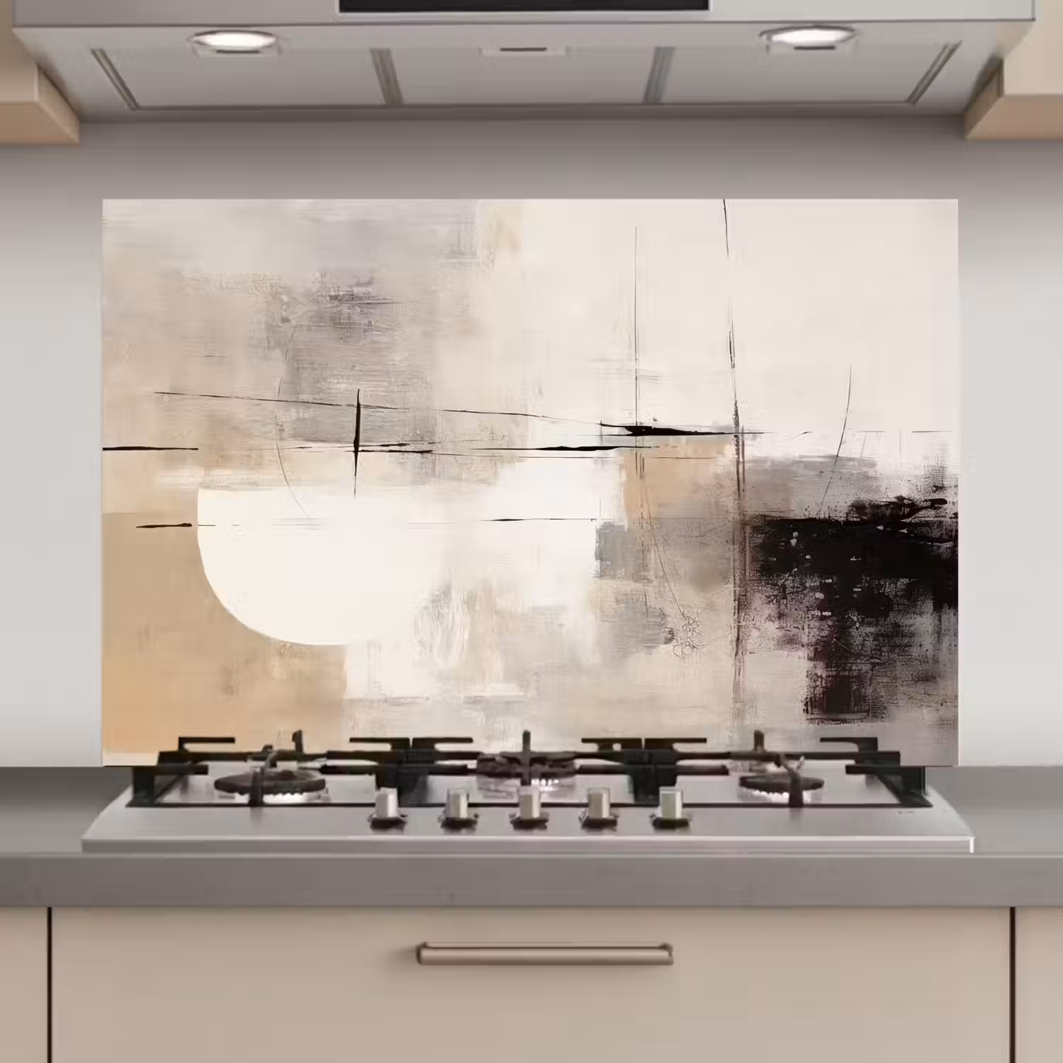 Abstract - Kunst - Grijs keuken achterwand spatscherm klein -3d_website