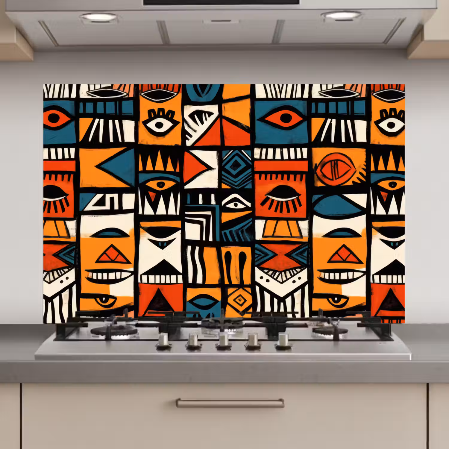 Abstract - Gezichten - Mozaïek keuken achterwand spatscherm klein -3d_website