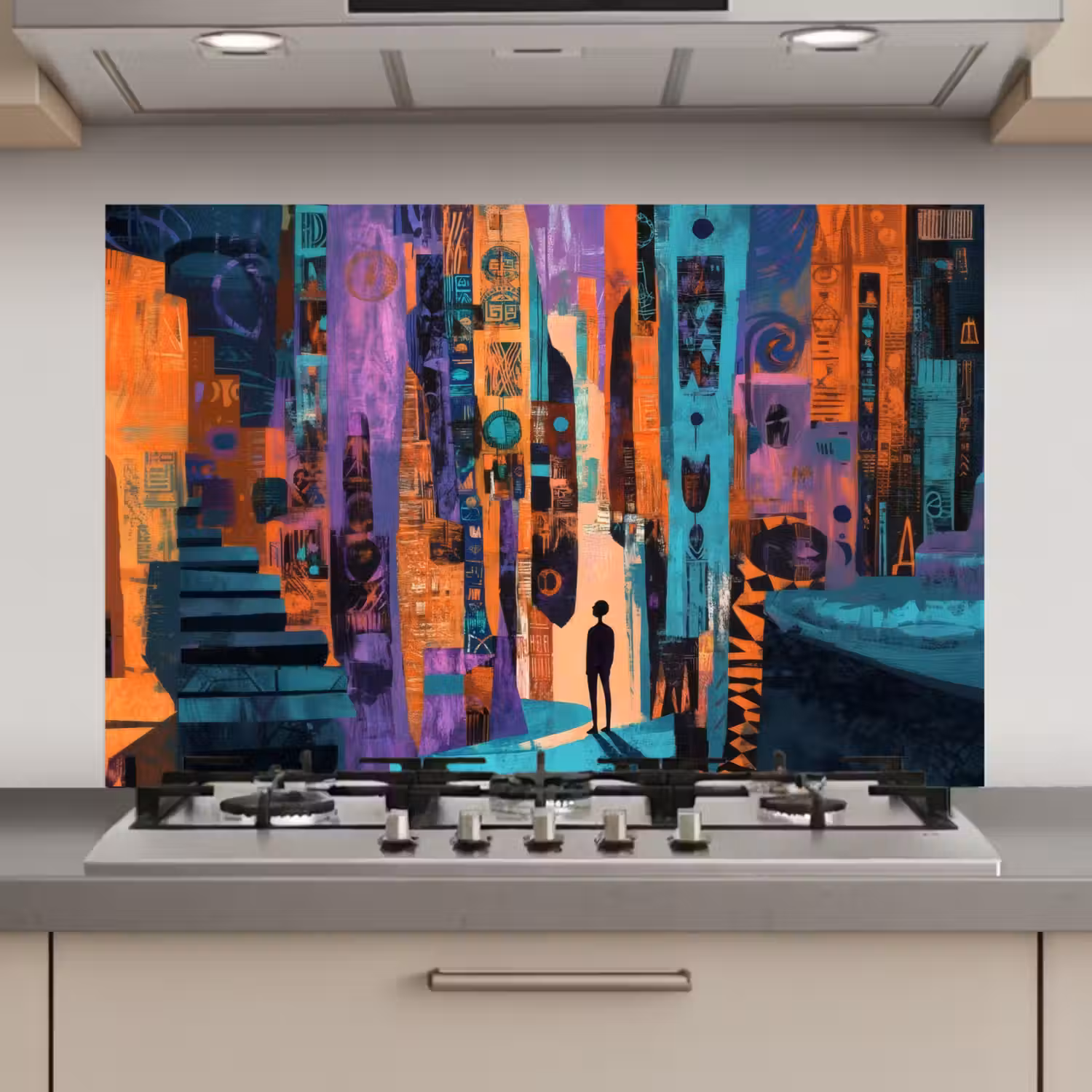 Abstract - Figuren - Kleurrijk keuken achterwand spatscherm klein -3d_website