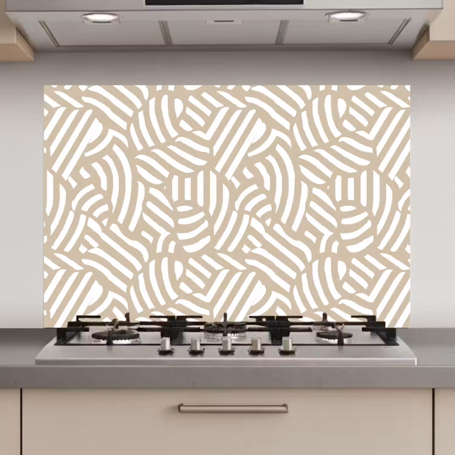 Abstract - Modern - Beige keuken achterwand spatscherm klein 900 -3d_website