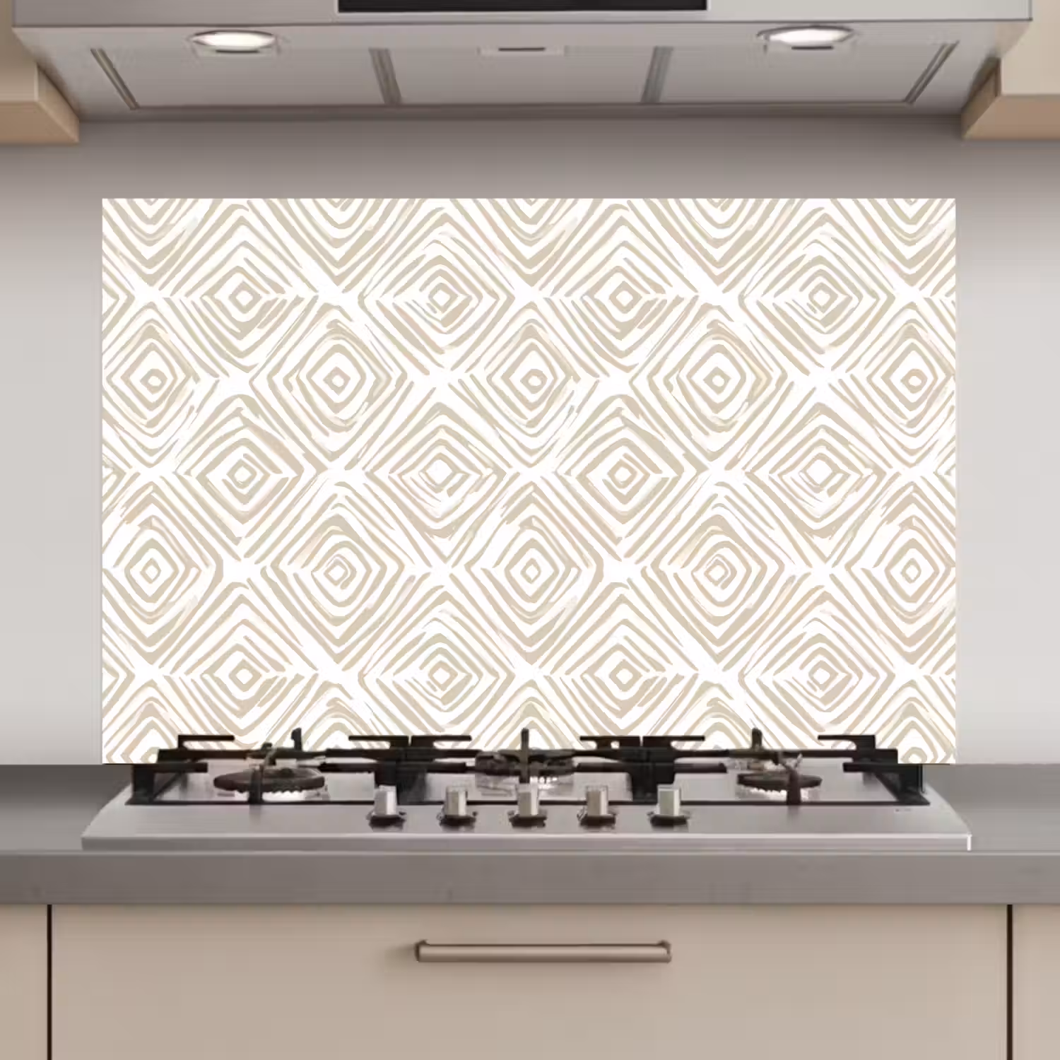 Abstract - Ruit - Beige keuken achterwand spatscherm klein 900 -3d_website