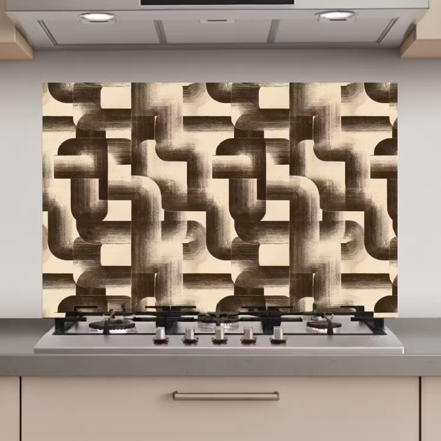 Abstract - Retro - Zwart keuken achterwand spatscherm klein 900 -3d_website