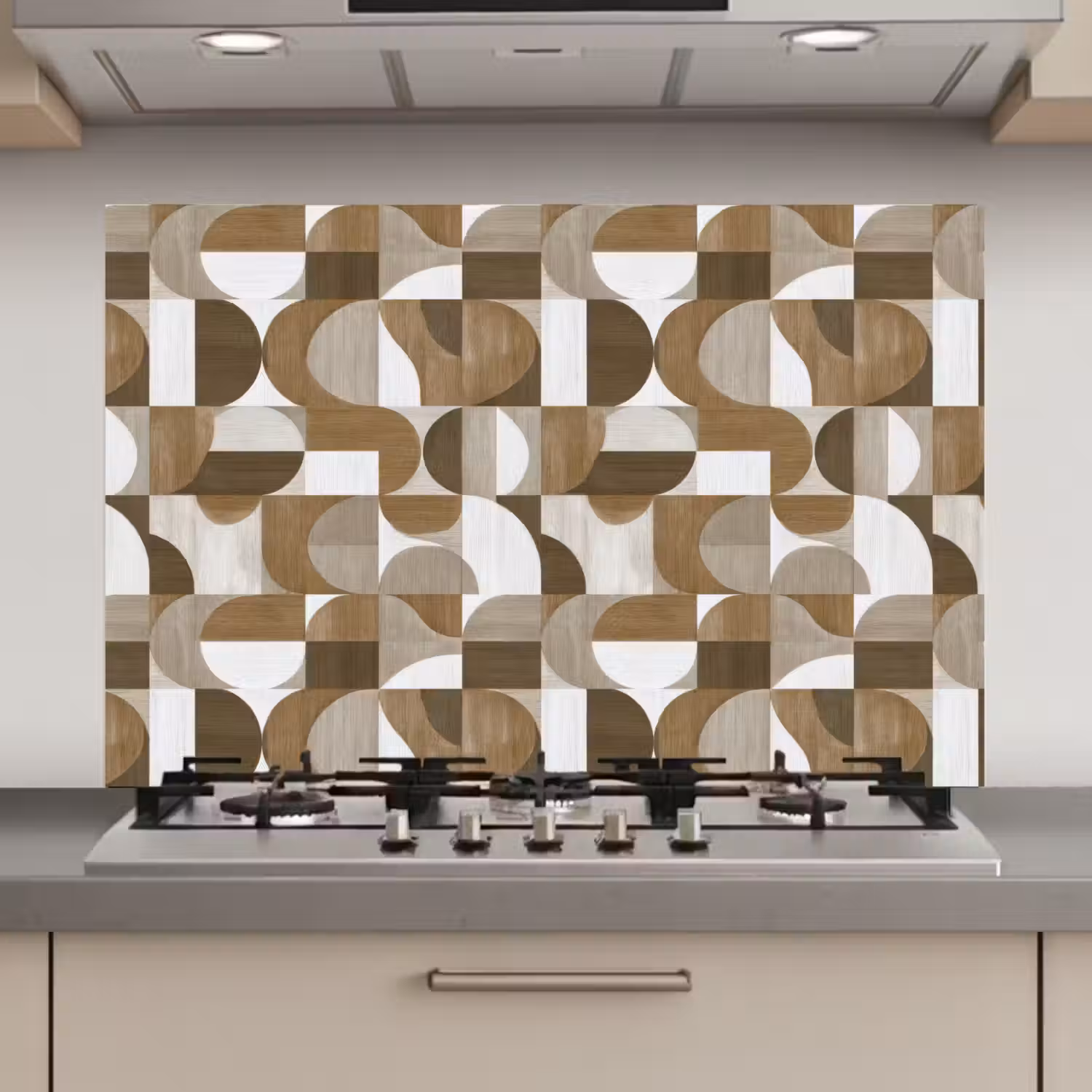 Abstract - Retro - Bruin keuken achterwand spatscherm klein 900 -3d_website