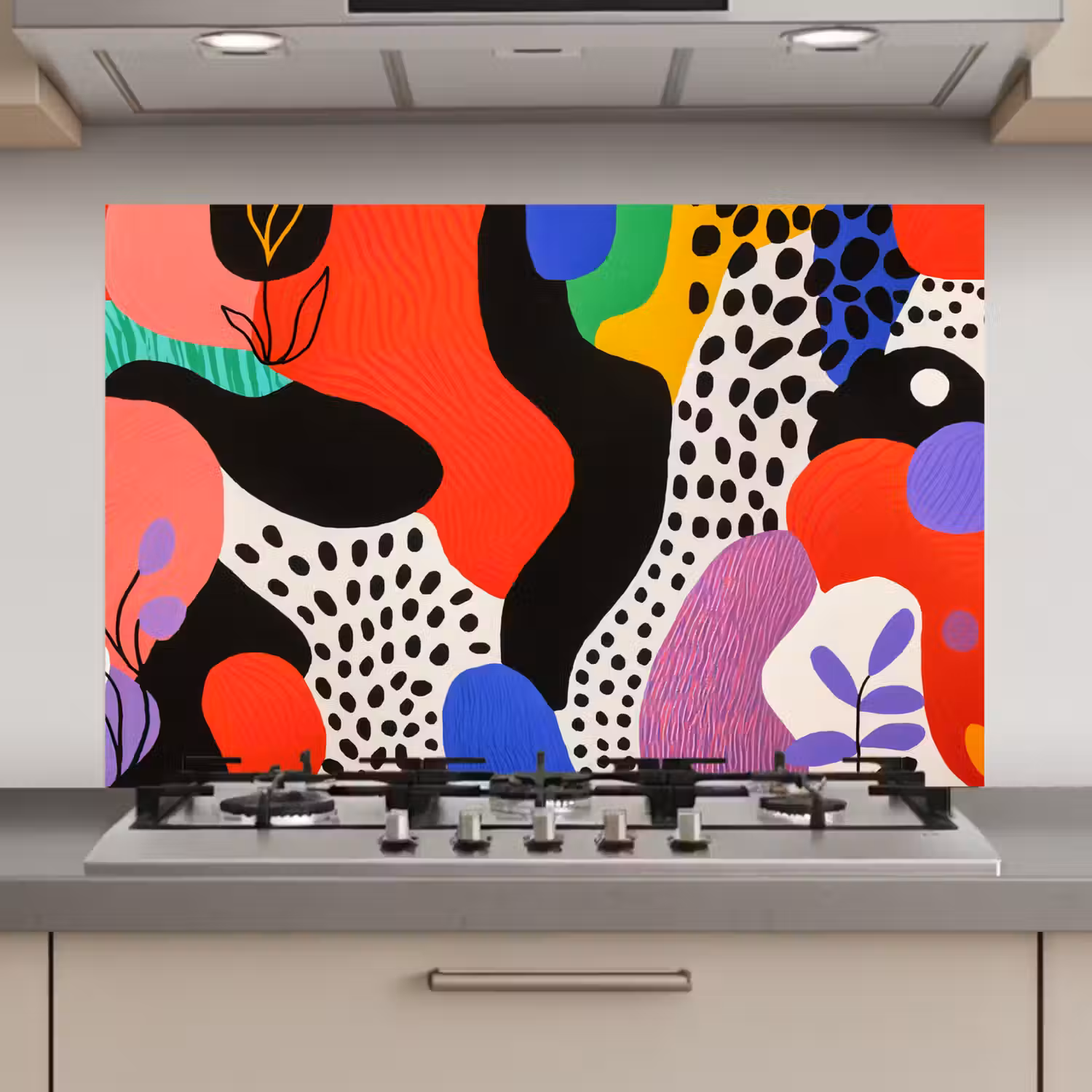 Abstract - Vormen - Kleuren - Stippen keuken achterwand spatscherm klein -3d_website