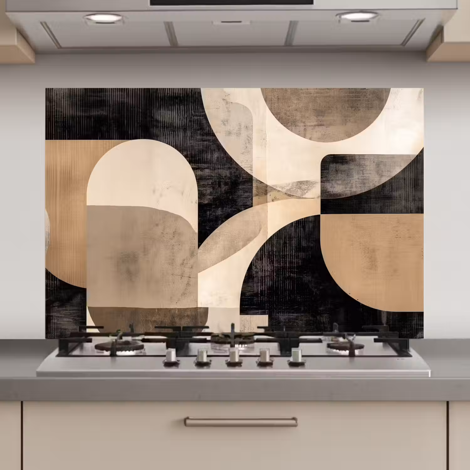 Abstract - Vormen - Modern - Beige keuken achterwand spatscherm klein -3d_website