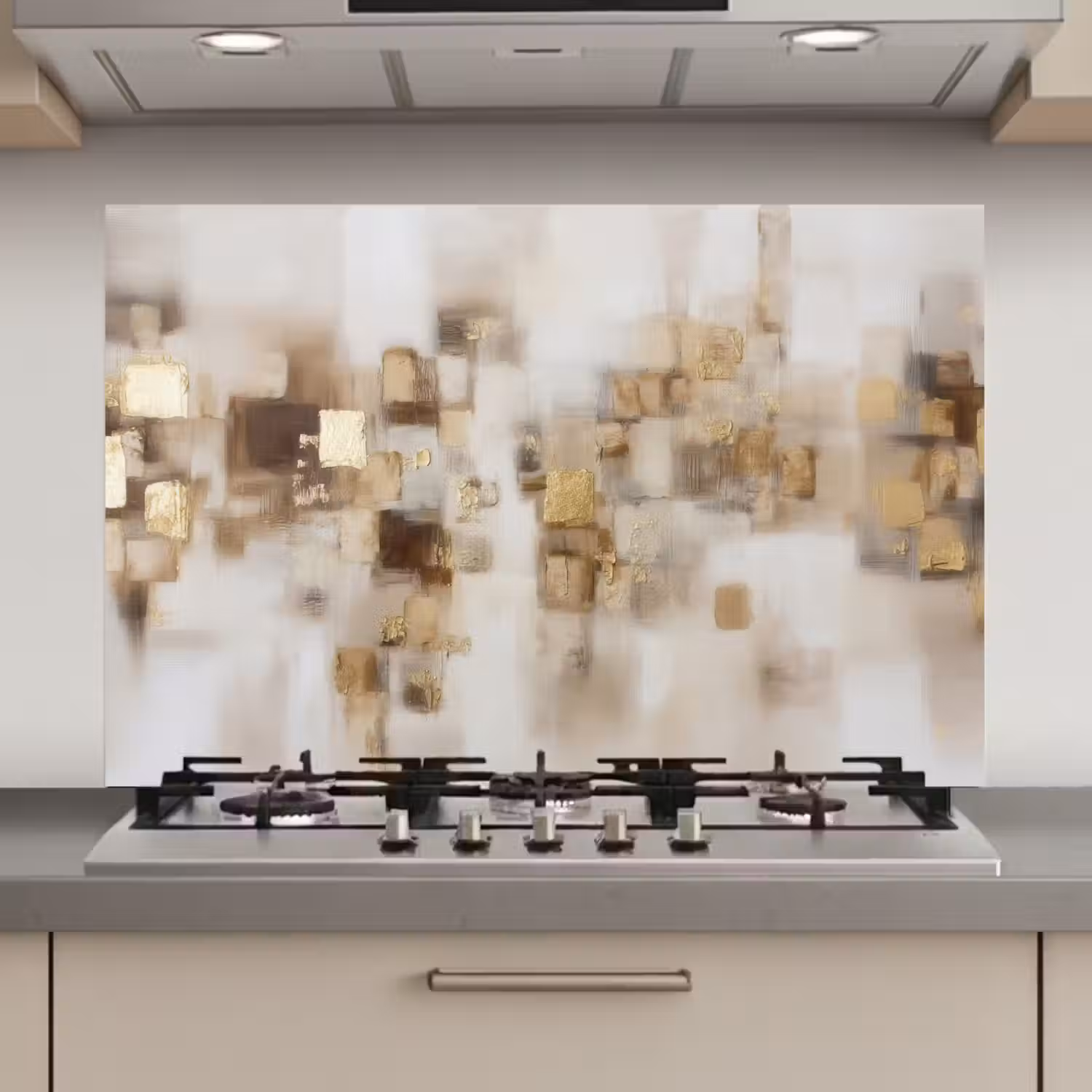 Abstracte vierkanten - Aardetonen - Mistig keuken achterwand spatscherm klein -3d_website