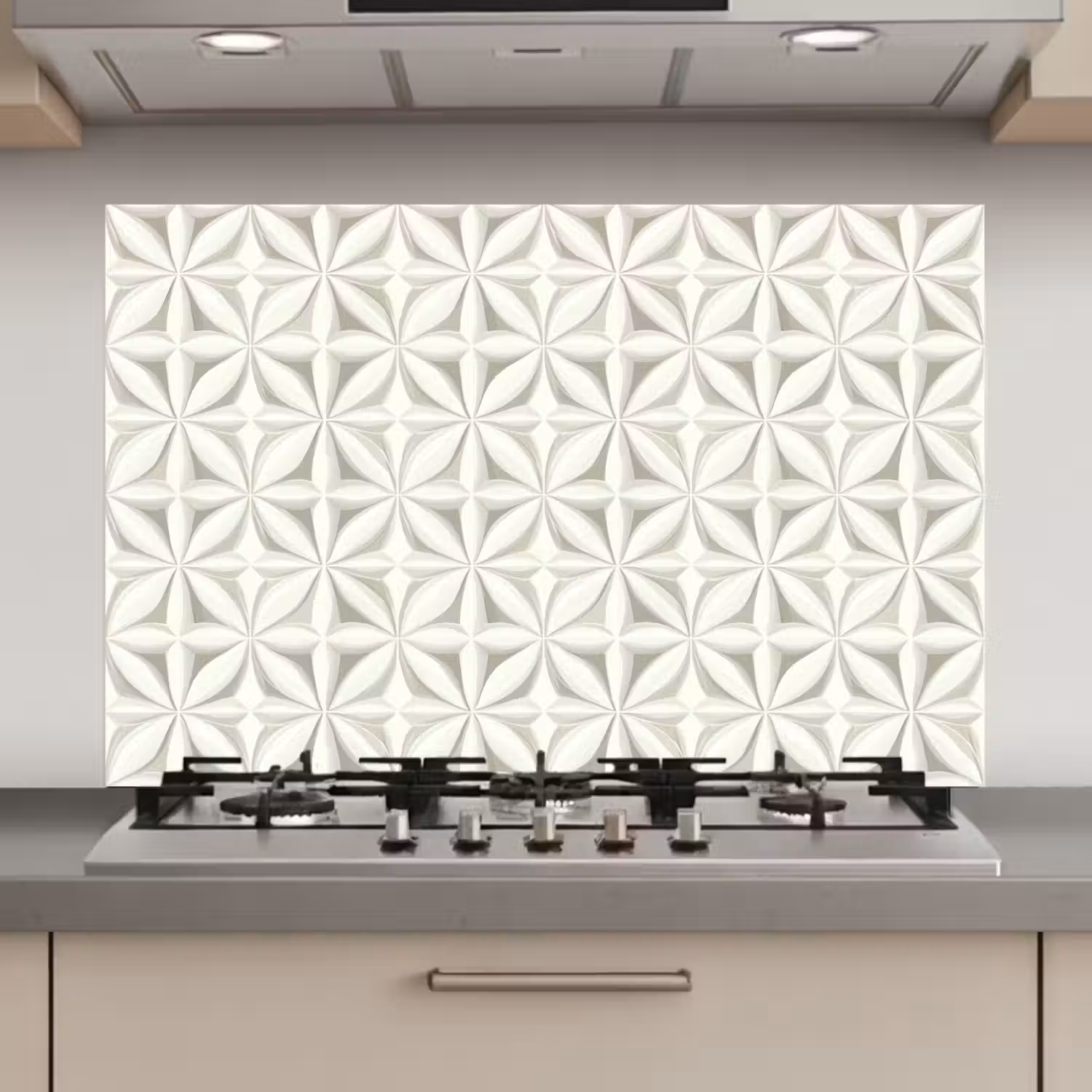 Abstract - Structuur - Grijs - Wit keuken achterwand spatscherm klein 900 -3d_website