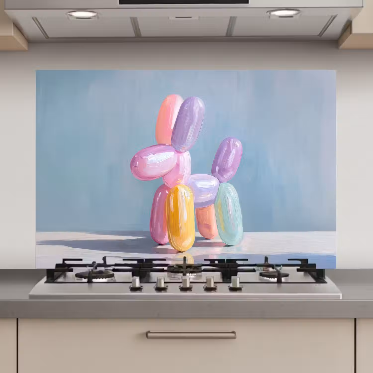 Dier - Ballon - Pasteltinten - Glanzend keuken achterwand spatscherm klein -3d_website