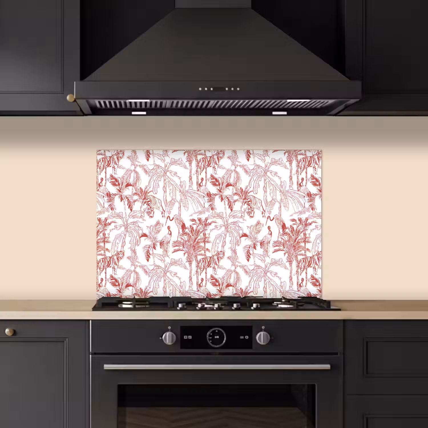 Dieren - Abstract - Rood keuken achterwand spatscherm klein 900 -sfeer1
