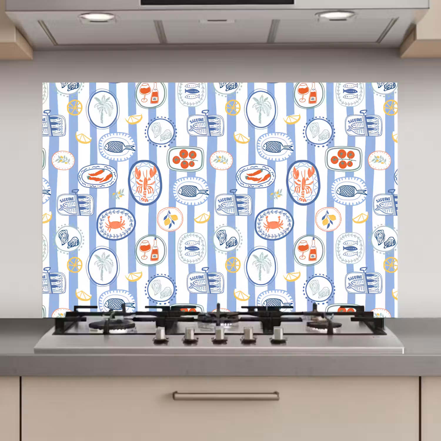 Zee - Sfeer - Kreeft - Oester keuken achterwand spatscherm klein 900 -3d_website