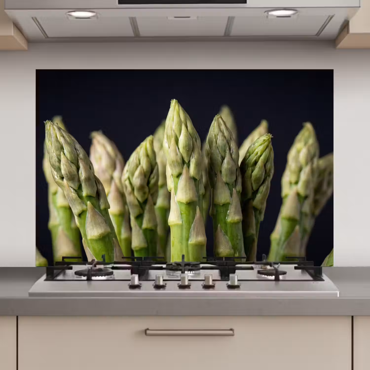 Asperges - Groen - Zwart keuken achterwand spatscherm klein -3d_website